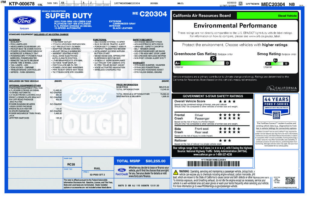 Certified 2021 Ford F250 Platinum w/ FX4 Off-Road Package AWD/4WD image 35