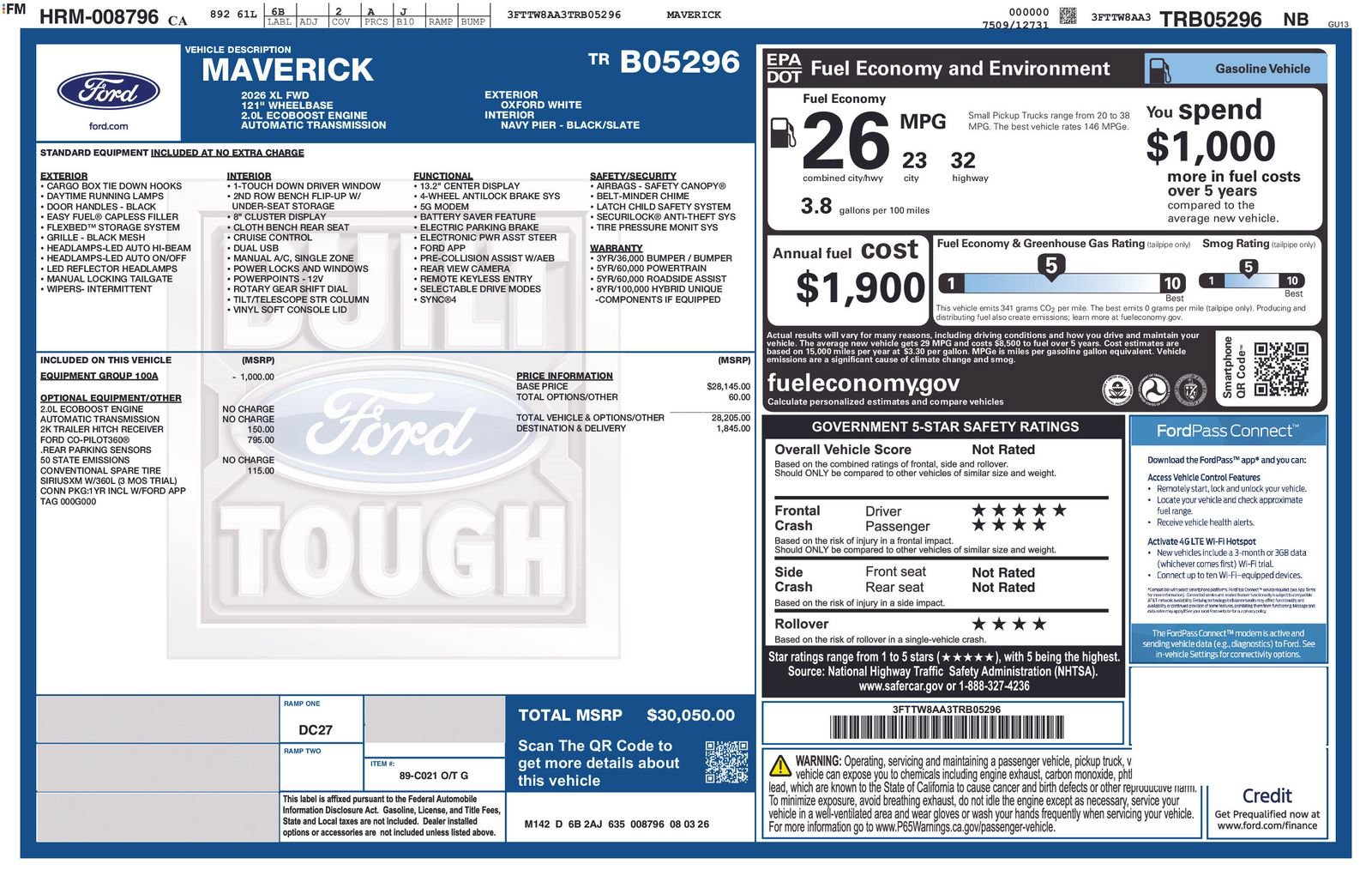 Certified 2026 Ford Maverick XL FWD image 5