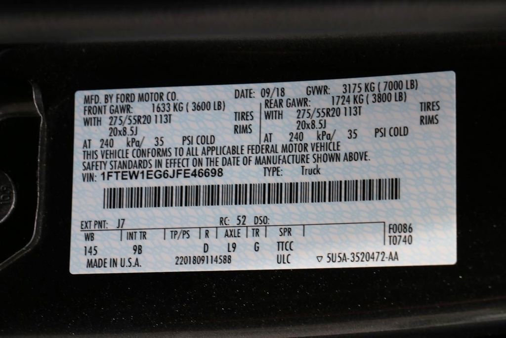 Certified 2018 Ford F150 Platinum w/ Equipment Group 701A Luxury image 43