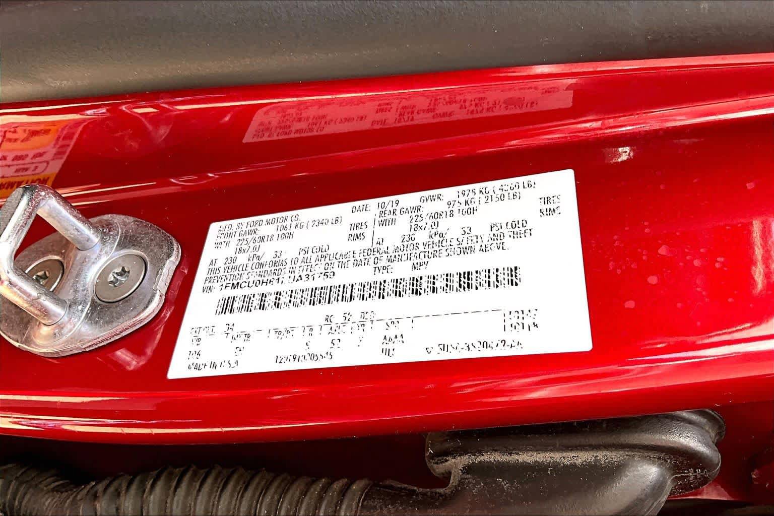 Certified 2020 Ford Escape SEL FWD image 34