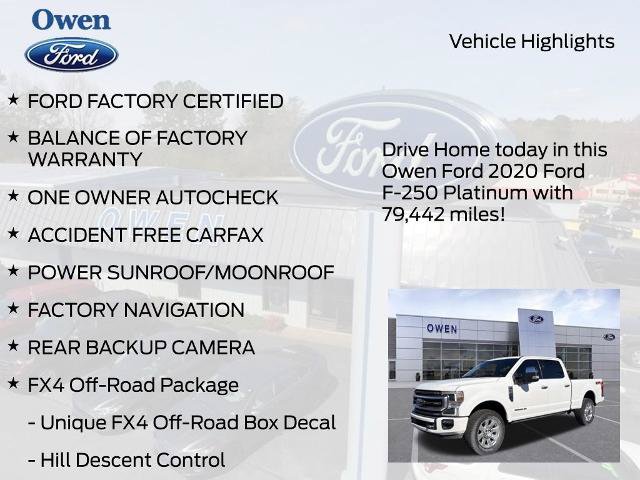 Certified 2020 Ford F250 Platinum w/ FX4 Off-Road Package AWD/4WD image 8