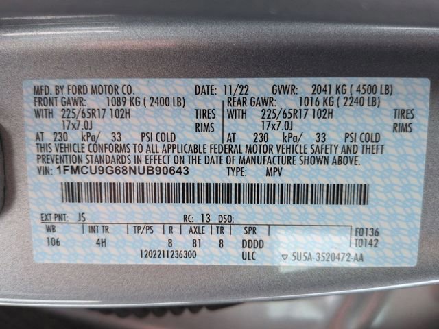 Certified 2022 Ford Escape SE w/ Convenience Package image 23