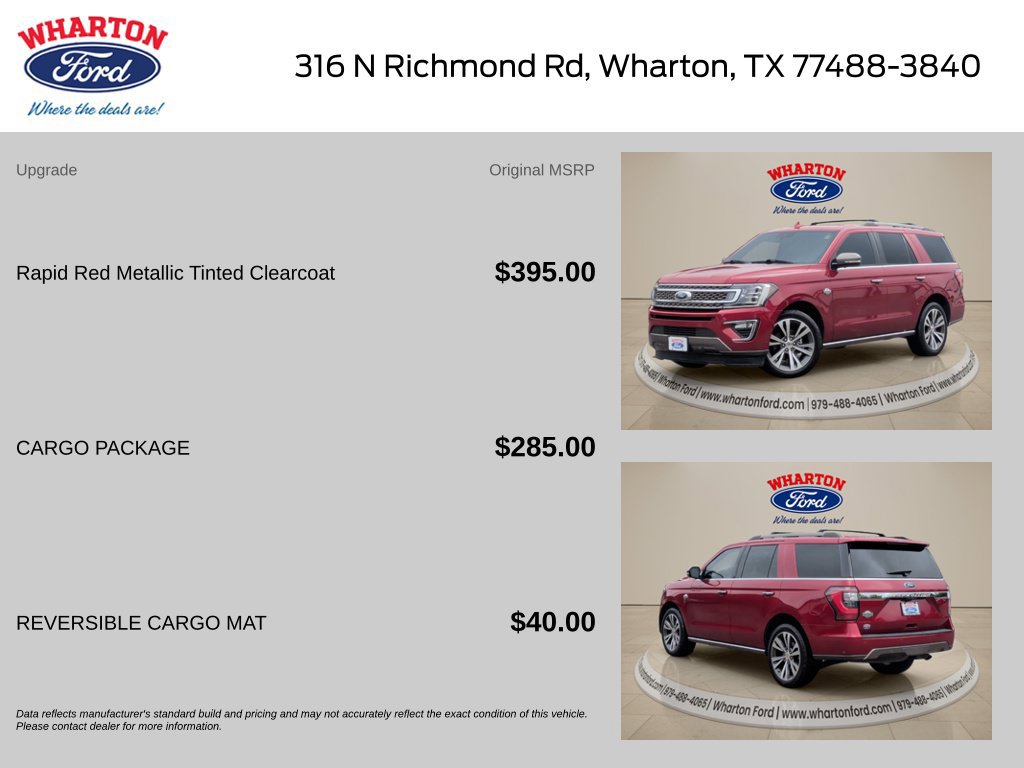 Certified 2020 Ford Expedition King Ranch w/ Cargo Package RWD image 2