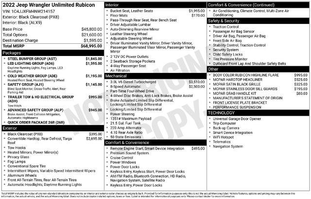 Used 2022 Jeep Wrangler Unlimited Rubicon w/ Steel Bumper Group image 4