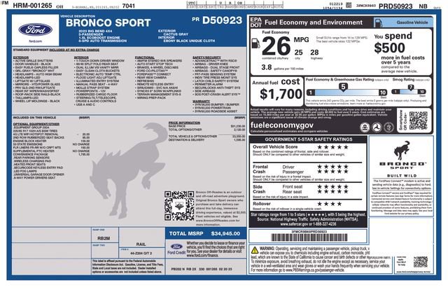 Certified 2023 Ford Bronco Sport Big Bend w/ Convenience Package AWD/4WD image 15