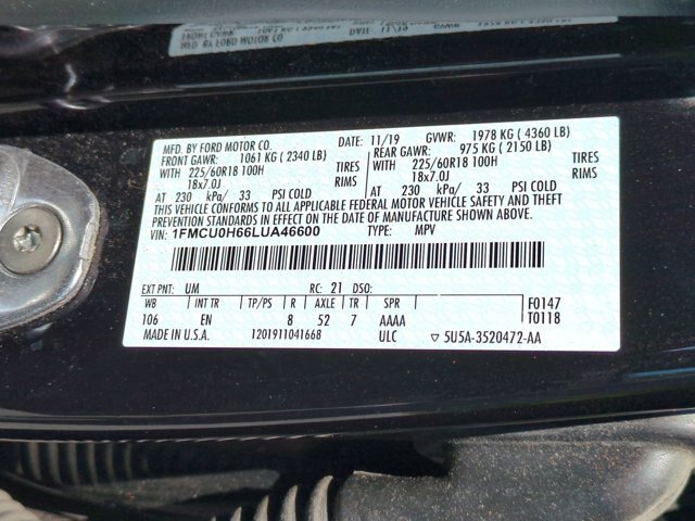 Certified 2020 Ford Escape SEL FWD image 37