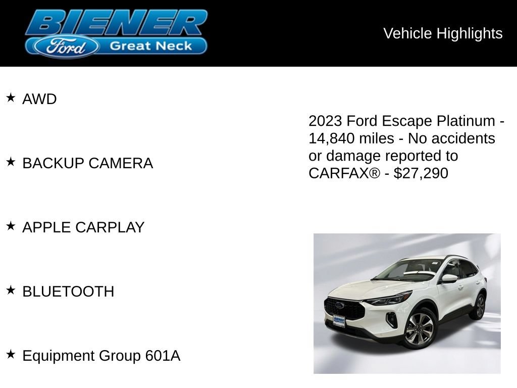 Certified 2023 Ford Escape Platinum AWD/4WD image 9