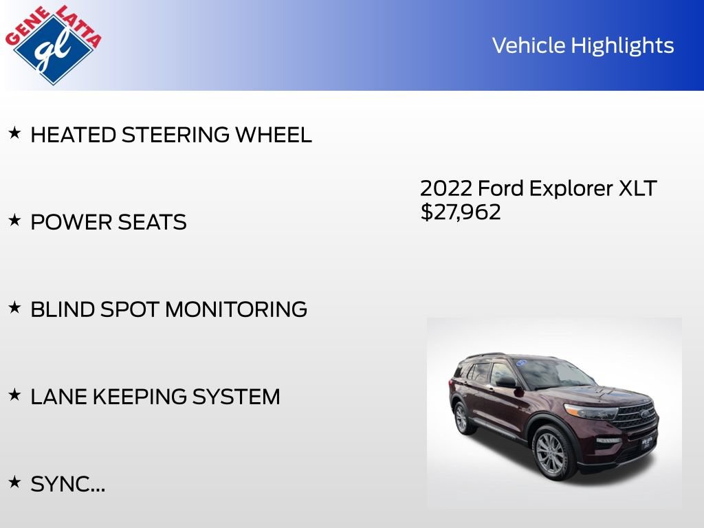 Certified 2022 Ford Explorer XLT w/ Equipment Group 202A AWD/4WD image 35