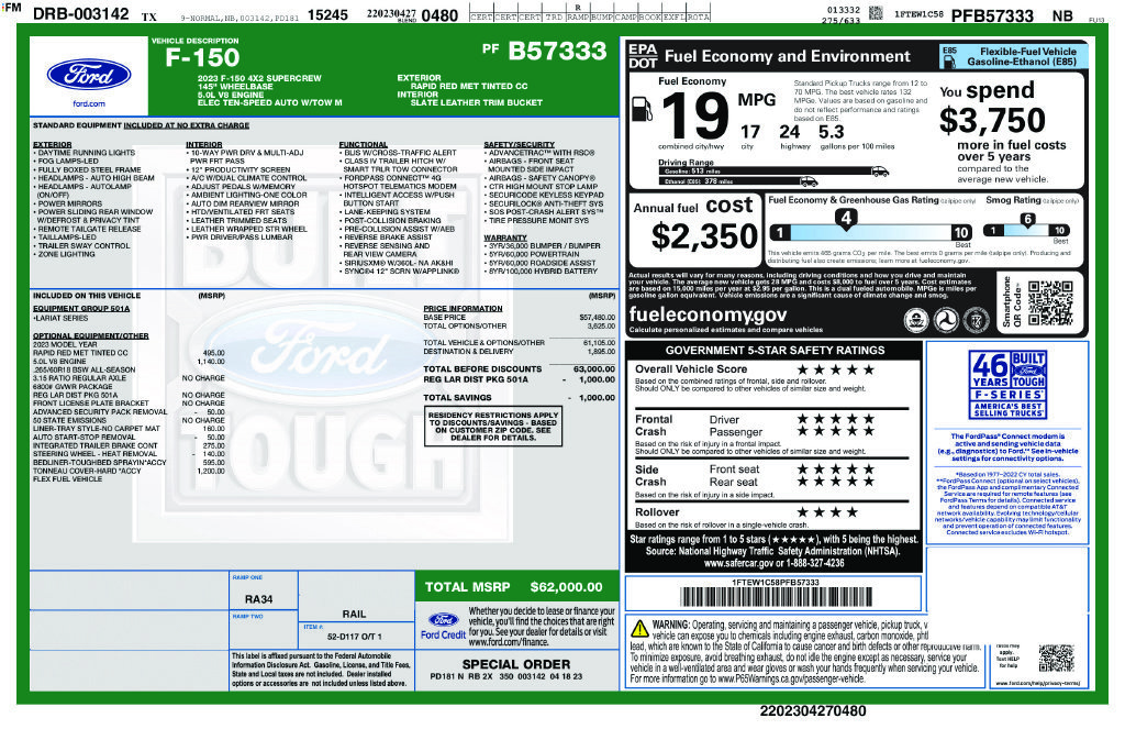 Certified 2023 Ford F150 Lariat RWD image 3
