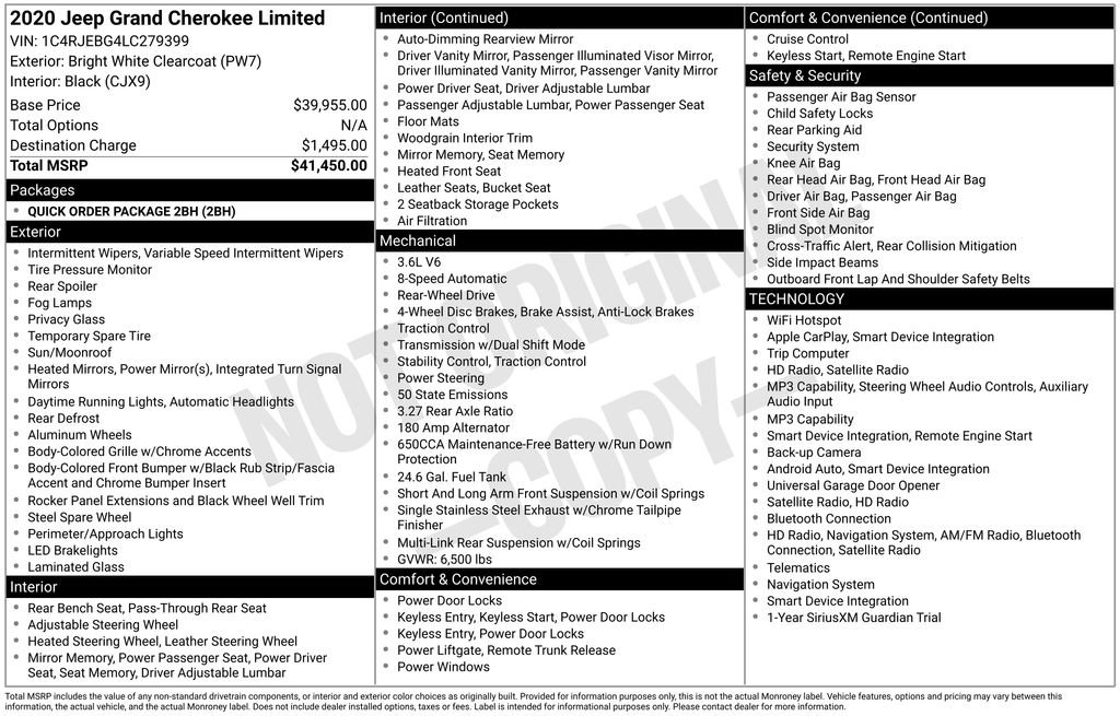 Used 2020 Jeep Grand Cherokee Limited RWD image 2