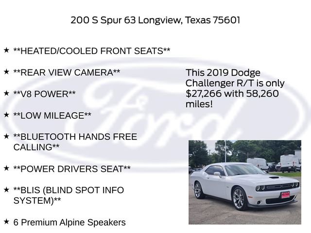Used 2019 Dodge Challenger R/T w/ Plus Package RWD image 20