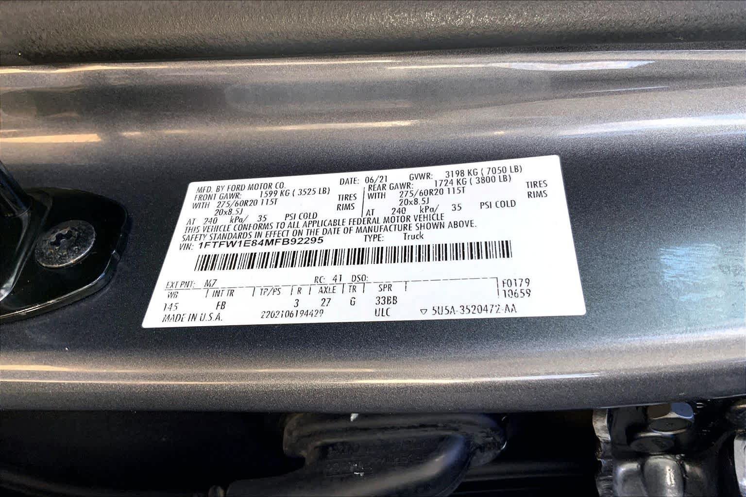 Certified 2021 Ford F150 XLT w/ Equipment Group 302A High AWD/4WD image 33