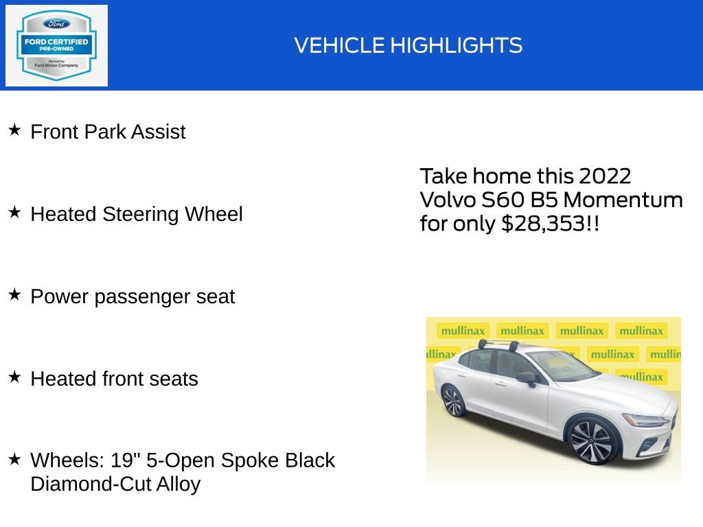 Used 2022 Volvo S60 B5 Momentum w/ Advanced Package image 19
