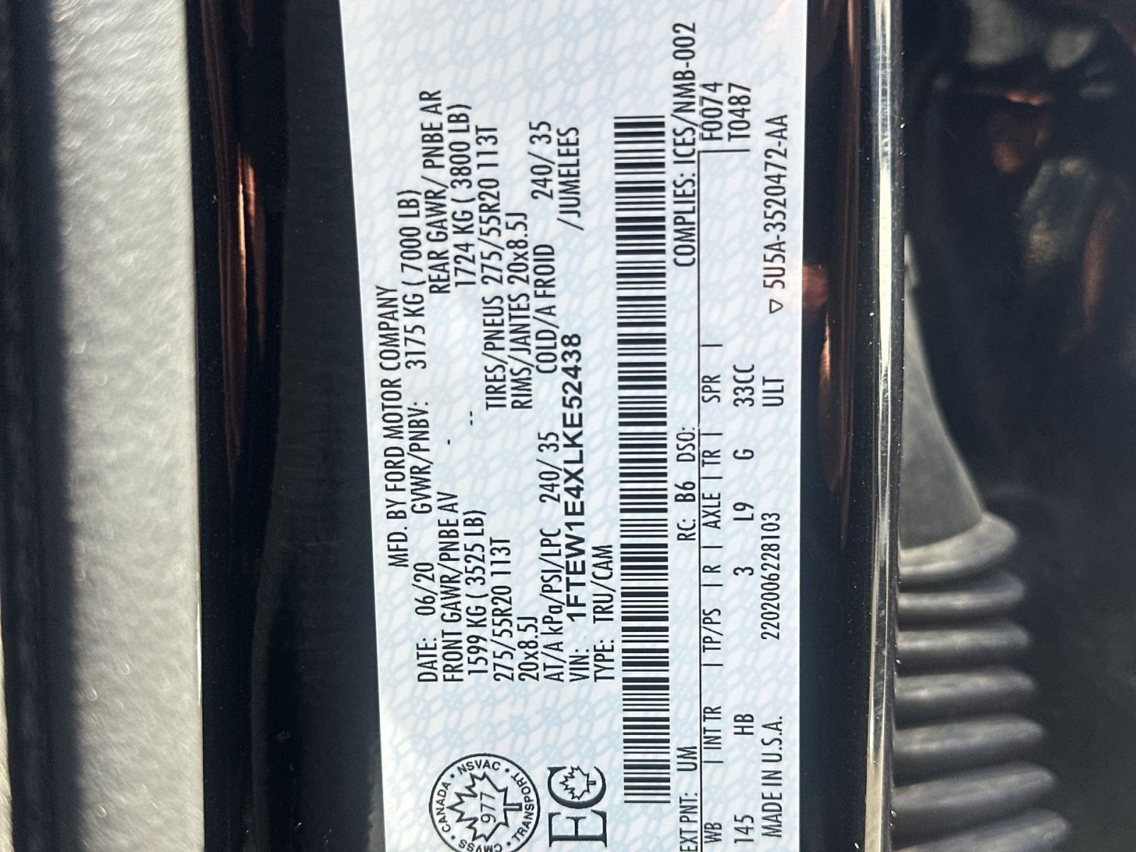 Certified 2020 Ford F150 Lariat w/ Equipment Group 502A Luxury AWD/4WD image 45