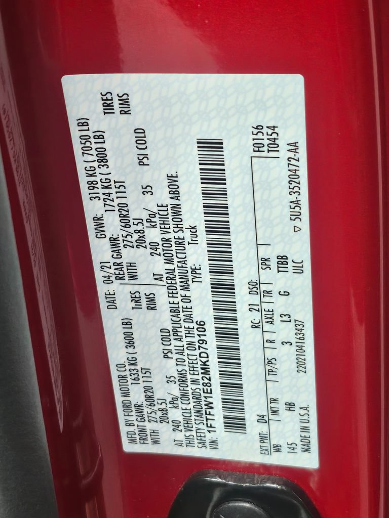 Certified 2021 Ford F150 Lariat w/ Equipment Group 502A High AWD/4WD image 41