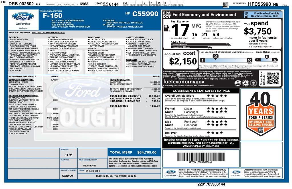 Certified 2017 Ford F150 King Ranch w/ Equipment Group 601A Luxury image 5