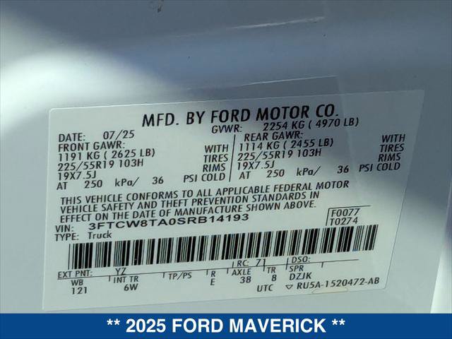 Certified 2025 Ford Maverick Lobo AWD/4WD image 24