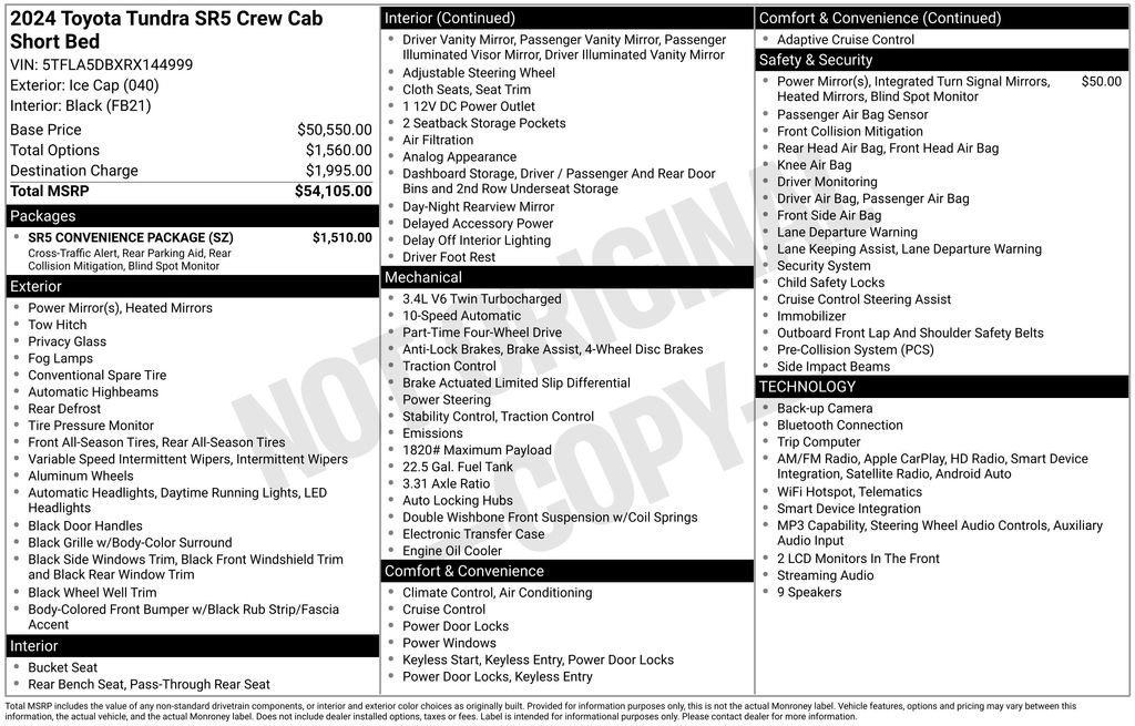 Used 2024 Toyota Tundra SR5 w/ SR5 Convenience Package AWD/4WD image 8
