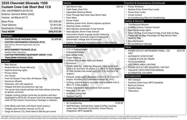 Used 2020 Chevrolet Silverado 1500 Custom w/ Custom Value Package RWD image 16