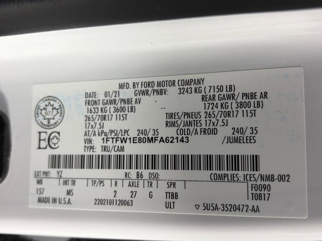 Certified 2021 Ford F150 XLT w/ Equipment Group 301A Mid image 9