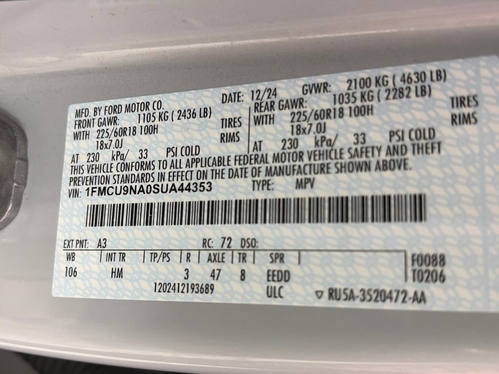 Certified 2025 Ford Escape ST-Line Select image 9