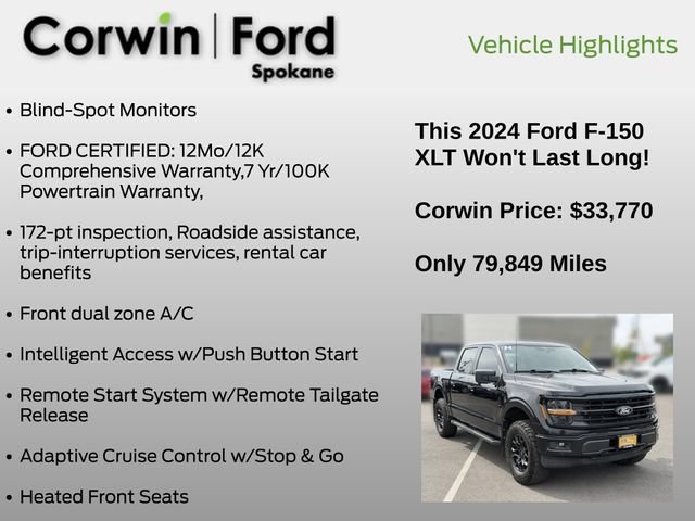 Certified 2024 Ford F150 XLT w/ Equipment Group 302A MID AWD/4WD image 31
