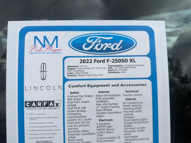Certified 2022 Ford F250 XL w/ Power Equipment Group AWD/4WD image 29