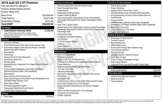 Used 2018 Audi Q3 2.0T Premium w/ Convenience Package image 39