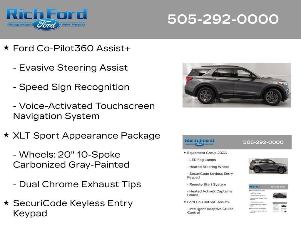 Certified 2024 Ford Explorer XLT w/ Equipment Group 202A RWD image 50