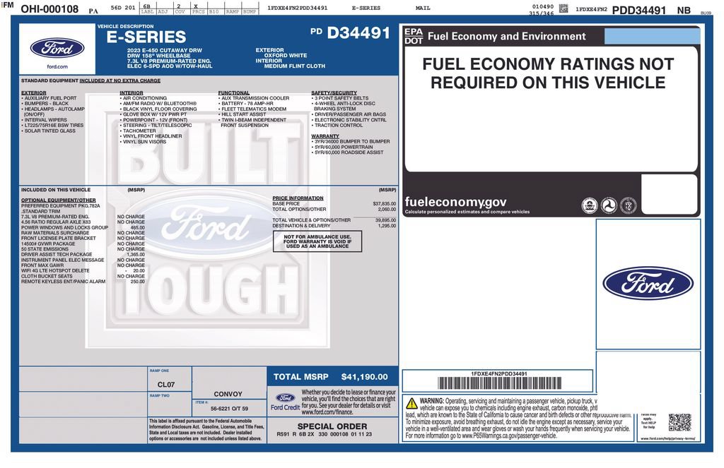 Certified 2023 Ford E-450 and Econoline 450 Super Duty w/ Driver's Safety Package RWD image 42