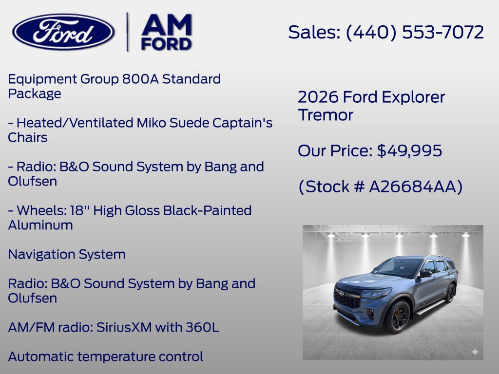 Certified 2026 Ford Explorer Tremor w/ Tremor Convenience Package AWD/4WD image 8