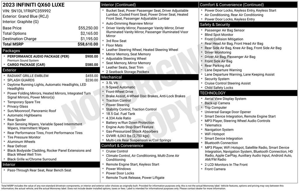 Used 2023 INFINITI QX60 Luxe w/ Performance Audio Package FWD image 39