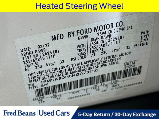 Certified 2022 Ford Explorer XLT w/ Equipment Group 202A image 37