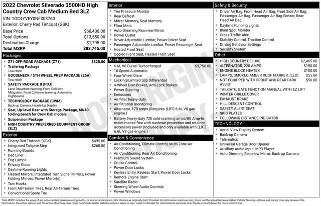 Used 2022 Chevrolet Silverado 3500 High Country w/ Z71 Off-Road Package image 6