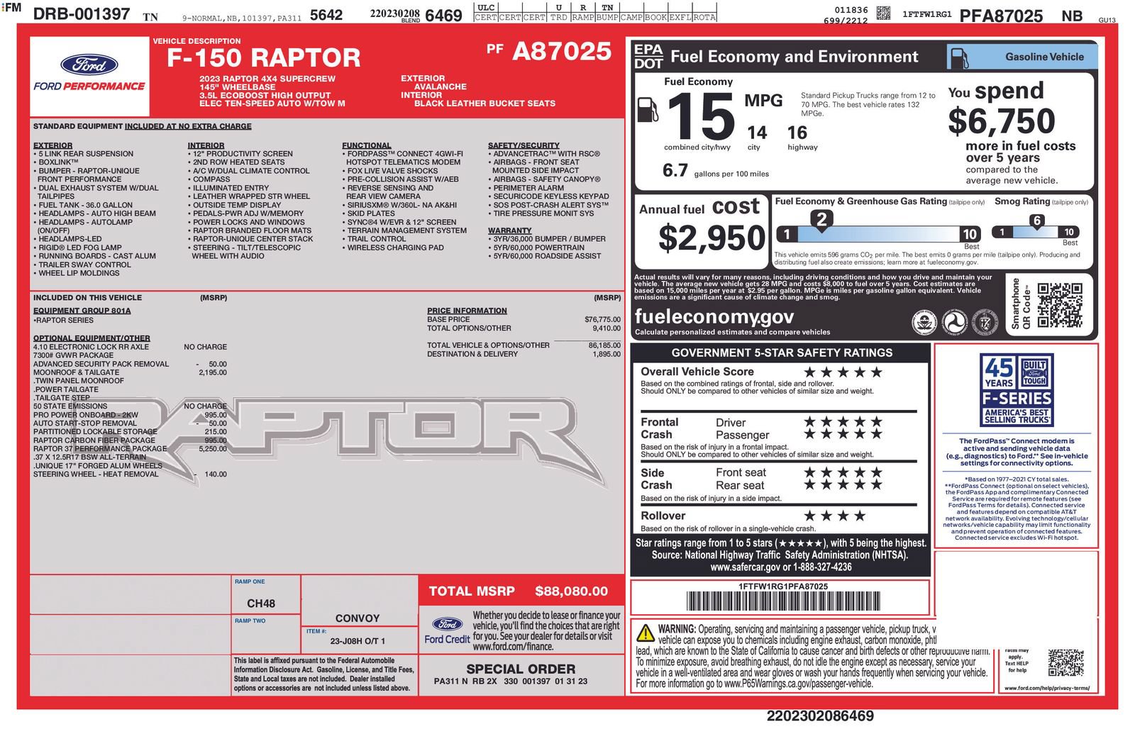 Certified 2023 Ford F150 Raptor w/ Raptor 37 Performance Package AWD/4WD image 15
