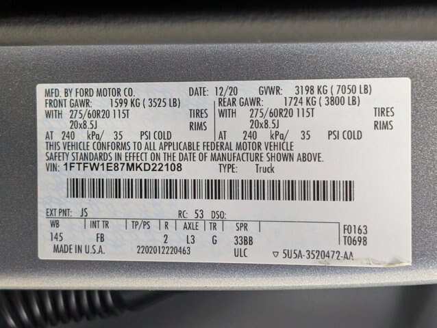 Certified 2021 Ford F150 XLT w/ Equipment Group 302A High AWD/4WD image 30
