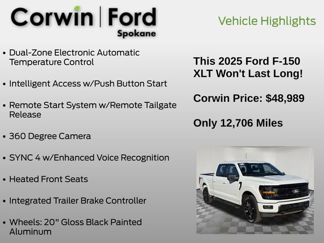 Certified 2025 Ford F150 XLT w/ Equipment Group 302A MID image 31