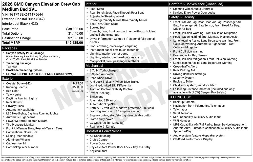 Used 2026 GMC Canyon Elevation RWD image 48