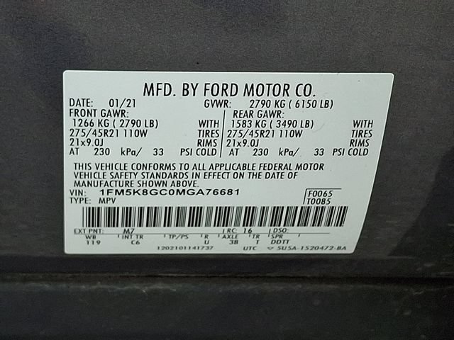 Certified 2021 Ford Explorer ST w/ Equipment Group 401A AWD/4WD image 35