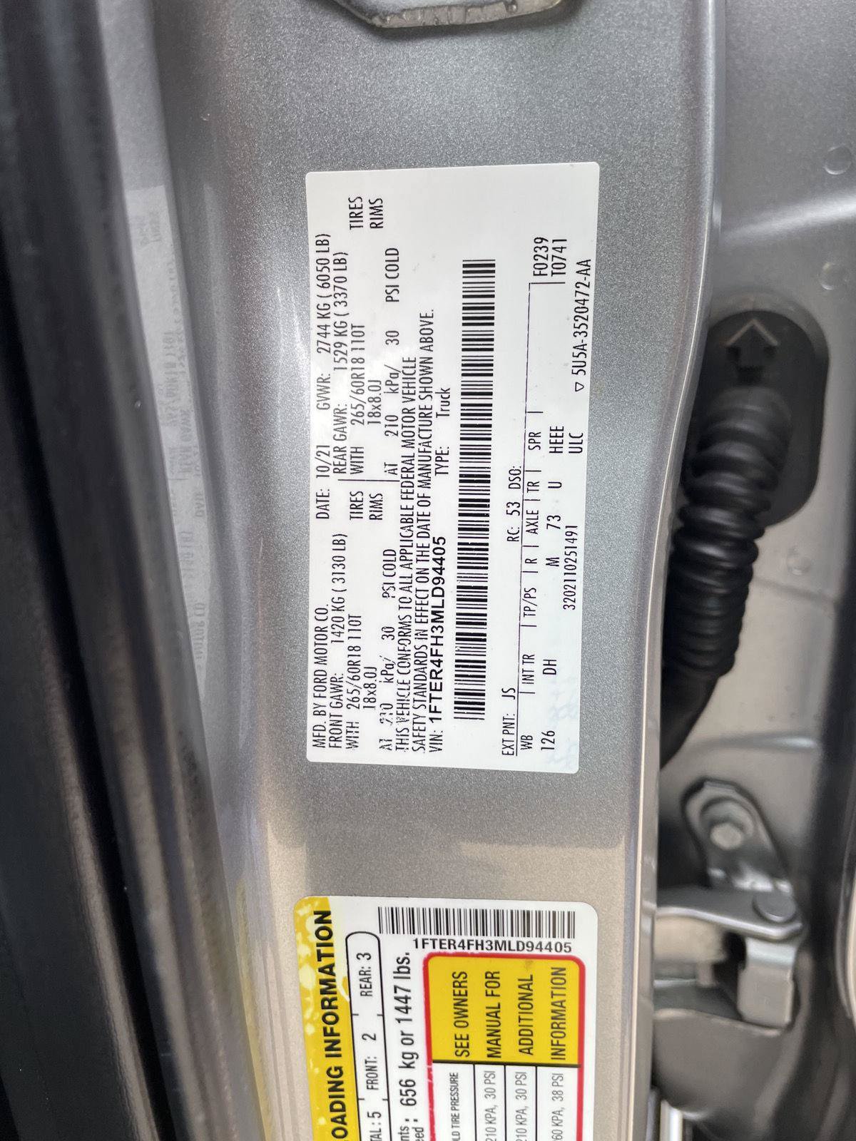 Certified 2021 Ford Ranger Lariat w/ Trailer Tow Package AWD/4WD image 31
