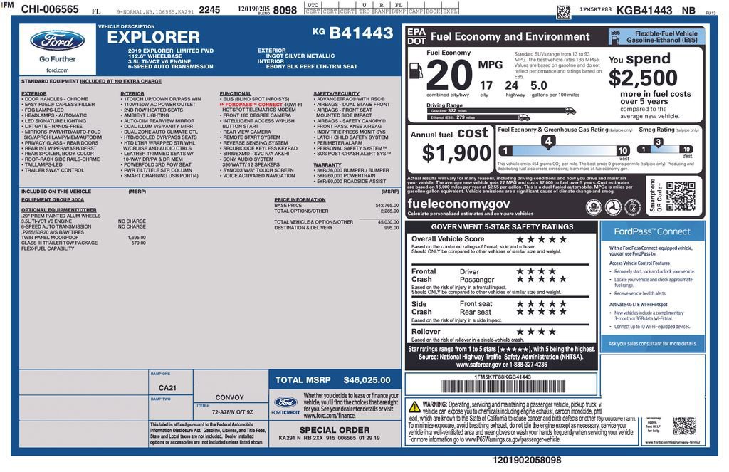 Certified 2019 Ford Explorer Limited w/ Class III Trailer Tow Package image 9