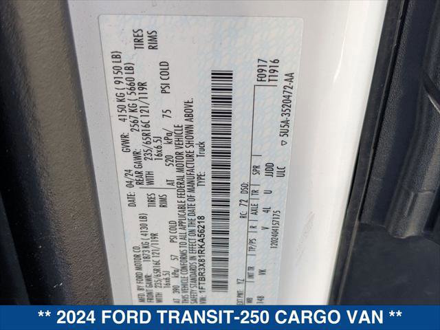 Certified 2024 Ford Transit 250 148 High Roof Extended w/ Load Area Protection Package image 23
