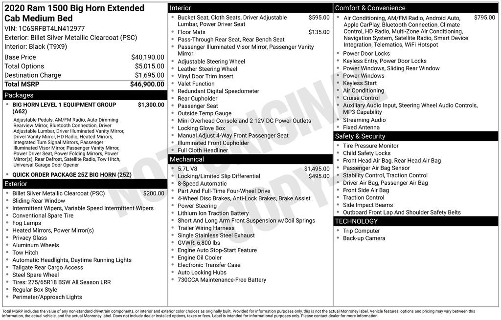 Used 2020 RAM 1500 Big Horn image 3