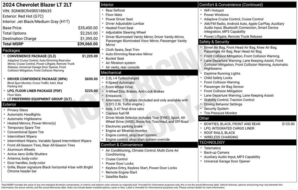 Used 2024 Chevrolet Blazer LT w/ Convenience Package FWD image 10