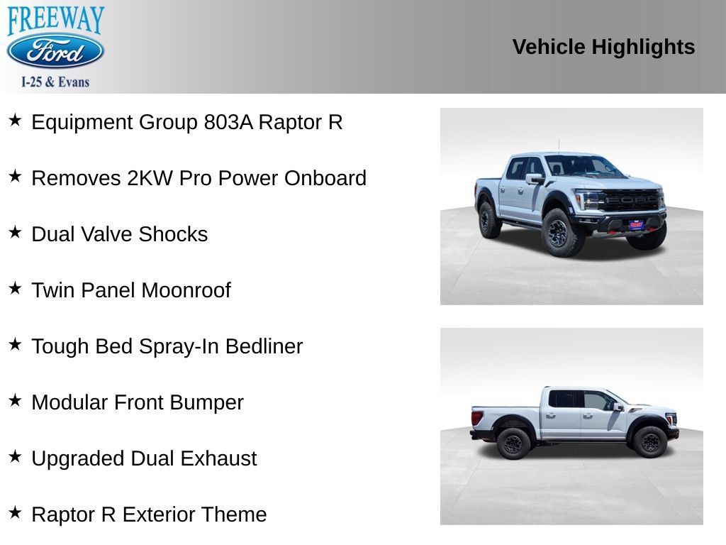 Certified 2025 Ford F150 Raptor w/ Equipment Group 803A Raptor R AWD/4WD image 3