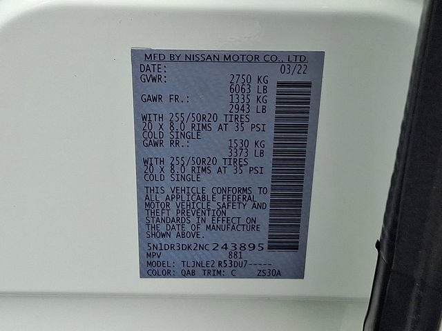 Used 2022 Nissan Pathfinder Platinum w/ Cargo Package image 26