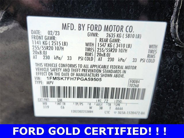 Certified 2023 Ford Explorer Limited w/ Equipment Group 301A image 20