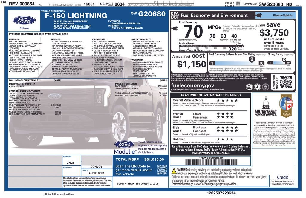Certified 2025 Ford F150 Lightning Lariat image 6