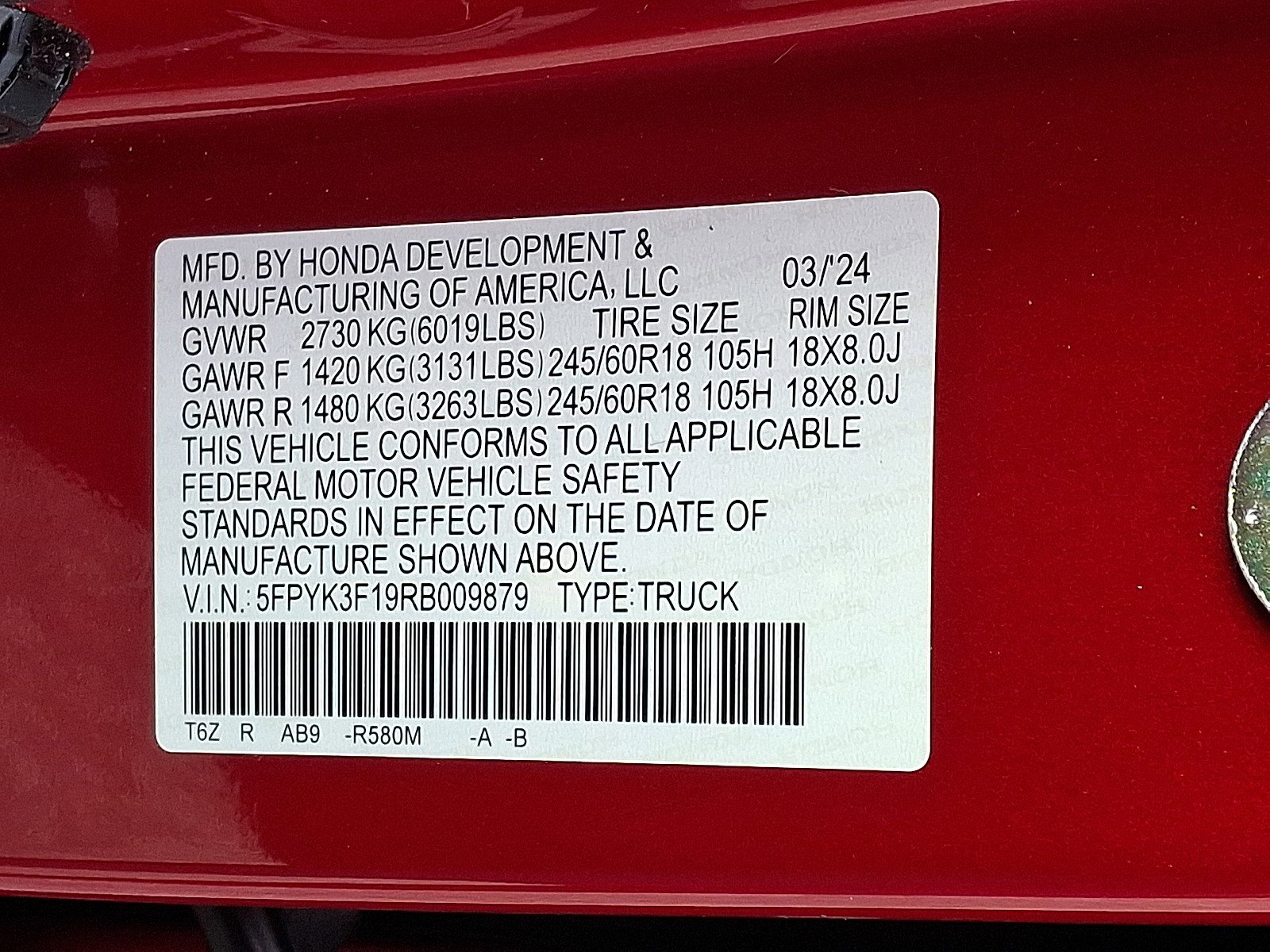 Used 2024 Honda Ridgeline Sport image 26