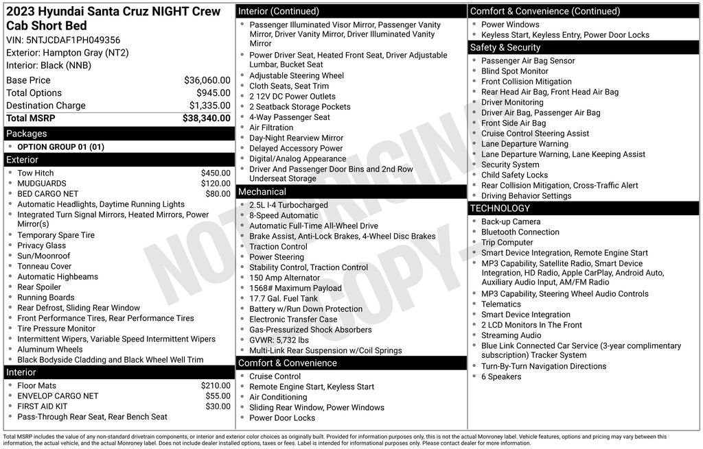 Used 2023 Hyundai Santa Cruz Night AWD/4WD image 47